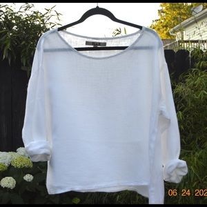 Eileen Fisher long sleeve linen top.